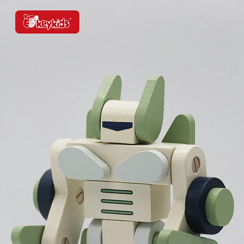 DIY Movable Joint Wooden Robot Assembly Toy for Kids W03B132